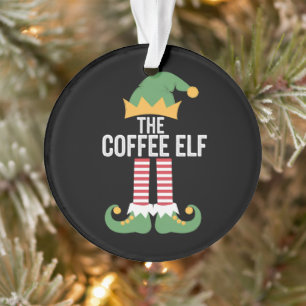 Coffee-Elfen-Familien-Matching-Gruppe Weihnachten Ornament