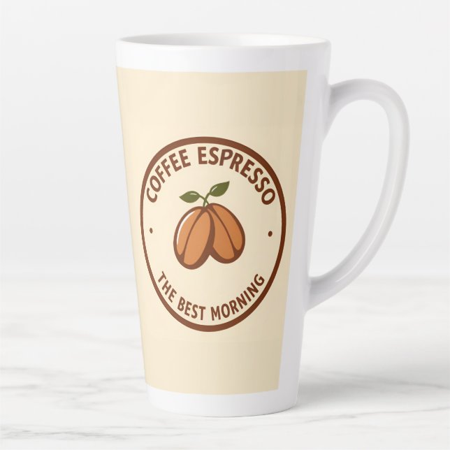 Coffee Espresso Label mit zeitgenössischem Design Milchtasse (Rechts)