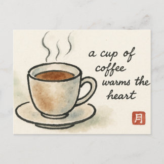 Coffee Etegami Postcard Postkarte