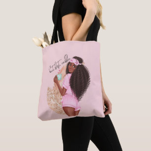 Coffee Faux Glitter Girl Haare Rose Pink   Tasche