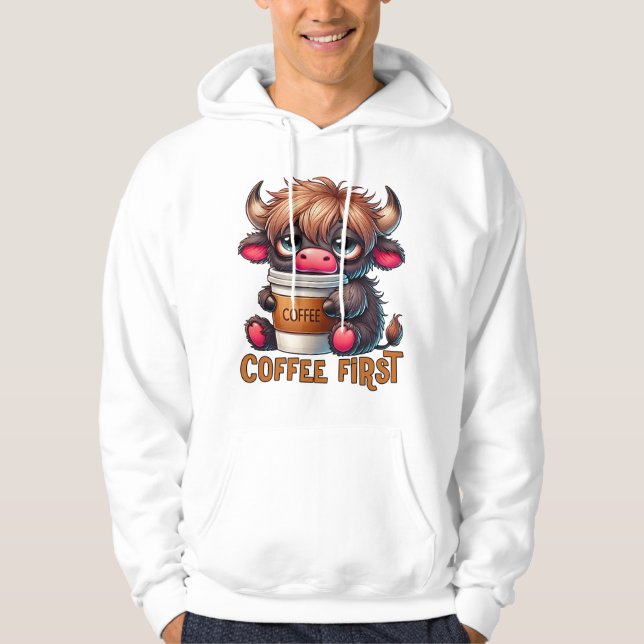 Coffee First Coffee Lover Gifts  Hoodie (Vorderseite)