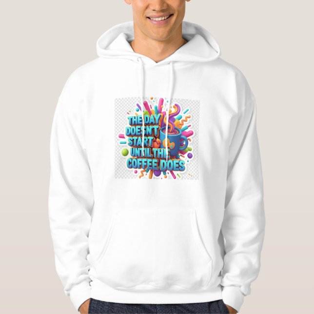 Coffee First Morning Sticker Hoodie (Vorderseite)
