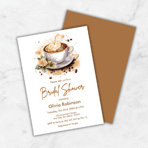 Coffee Floral Love Brautparty Brautabschied Einladung