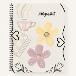 Coffee & Flowers Spiral Notebook for Book Lovers Notizbuch