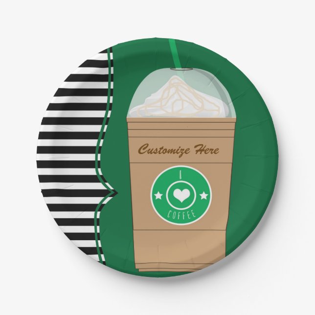 Coffee Frap Modernes Chic Niedliche Geburtstag Par Pappteller (Vorderseite)