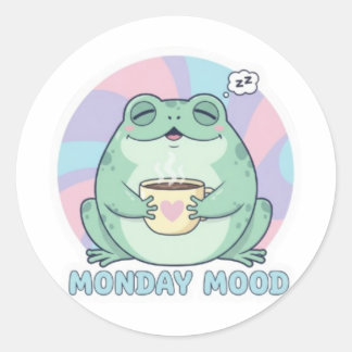 Coffee Frog Sticker Cute Frog Drinking Coffee Funn
