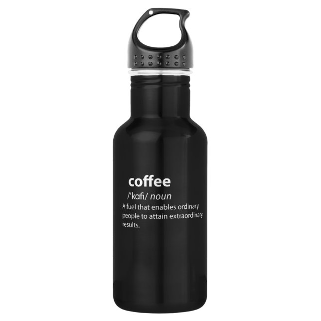Coffee Funny Dictionary Definition Edelstahlflasche (Vorderseite)