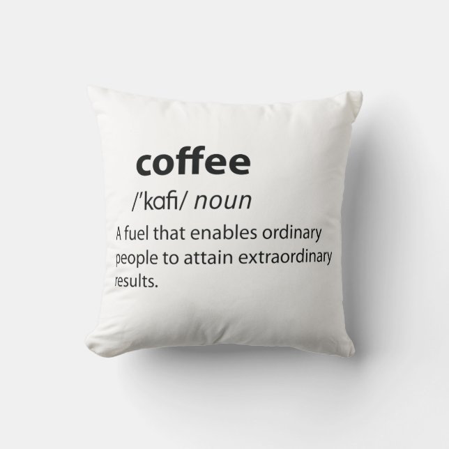 Coffee Funny Dictionary Definition Kissen (Vorderseite)