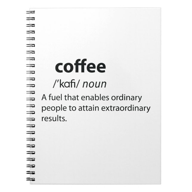 Coffee Funny Dictionary Definition Notizblock (Vorderseite)