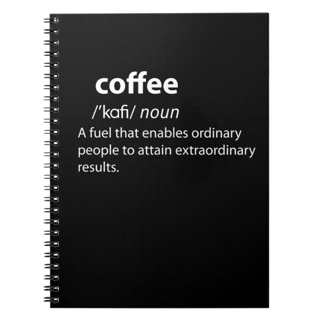 Coffee Funny Dictionary Definition Notizblock (Vorderseite)