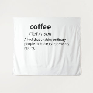 Coffee Funny Dictionary Definition Wandteppich