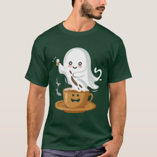 Coffee-Geist-T-Shirt – Süßer Kawaii-Café-Geist T-Shirt