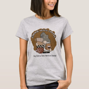 Coffee-Gnom Zwergen-Café-Liebhaber Süß Lustiger Gn T-Shirt