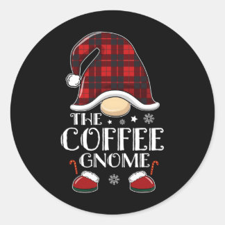 Coffee Gnome Buffalo Karo Passende Familien Weihna Runder Aufkleber