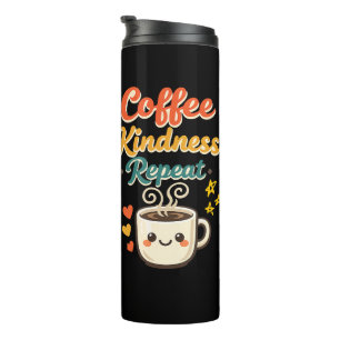 Coffee Güte Wiederholung Süß Retro Edelstahl Thermosbecher