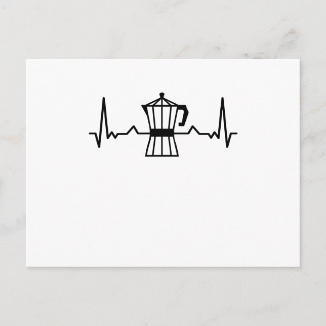 Coffee Heartbeat Coffein Geschenke Postkarte (Vorderseite)