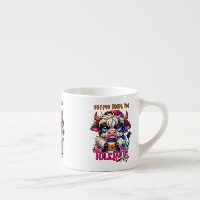 Coffee Helps Me Tolerate Idiots  Espressotasse (Rechts)