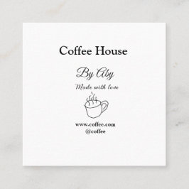 Coffee house made with love add text website socia quadratische visitenkarte