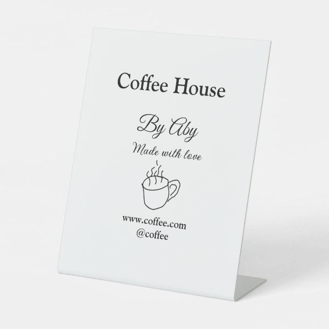 Coffee house made with love add text website socia sockelschild (Vorderseite)