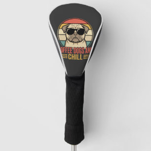 Coffee Hunde und Chill Retro Pug Golf Headcover