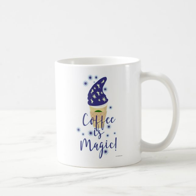 Coffee Is Magic Mocha Wizard Cartoon Slogan Mug (Droite)