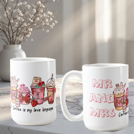 Coffee is My Love Language Couple Mr and Mrs Funky Kaffeetasse