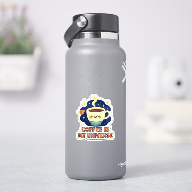 Coffee Is My Universe – Funny Cosmic Coffee Lover  Aufkleber (HydroFlask)