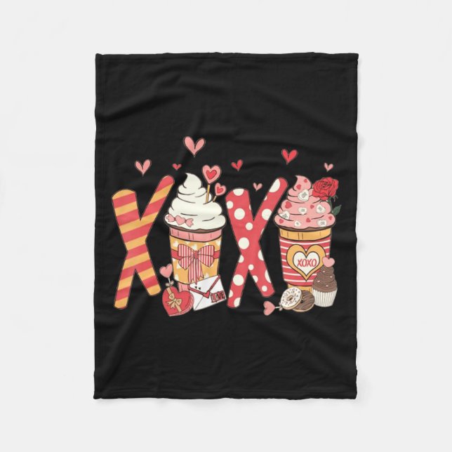 Coffee Is My Valentine Funny Teacher Coffee Lover  Fleecedecke (Vorderseite)
