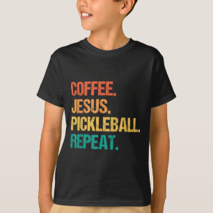 Coffee Jesus Pickleball Wiederholung Kirche lustig T-Shirt