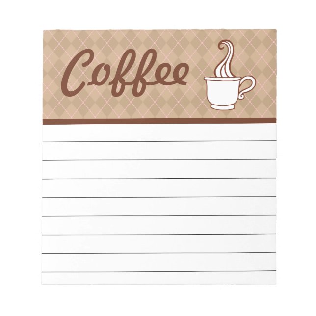 Coffee Kitchen Notepad - Geschenk aus der Einkaufs Notizblock (Vorderseite)