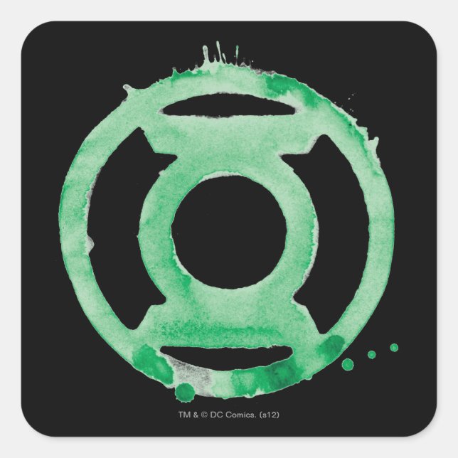 Coffee Lantern Symbol - Grün Quadratischer Aufkleber (Vorderseite)