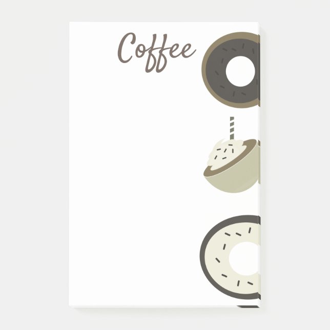 Coffee Latte Chocolate Donut Post-it Klebezettel (Vorderseite)