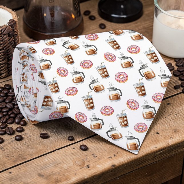 Coffee Latte Lovers Custom Necktie Krawatte (Von Creator hochgeladen)