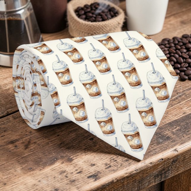 Coffee Latte Lovers Custom Necktie Krawatte (Von Creator hochgeladen)