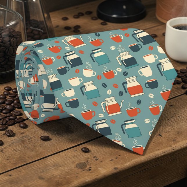 Coffee Latte Lovers Custom Necktie Krawatte (Von Creator hochgeladen)