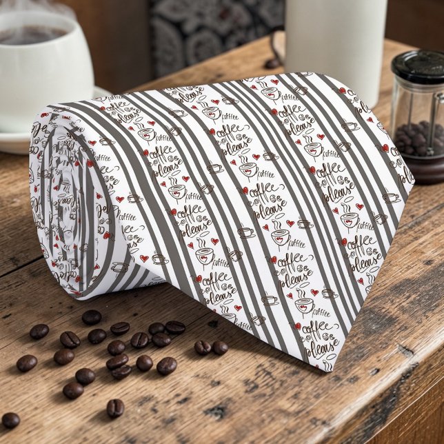 Coffee Latte Lovers Custom Necktie Krawatte (Von Creator hochgeladen)