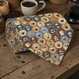 Coffee Latte Lovers Custom Necktie Krawatte