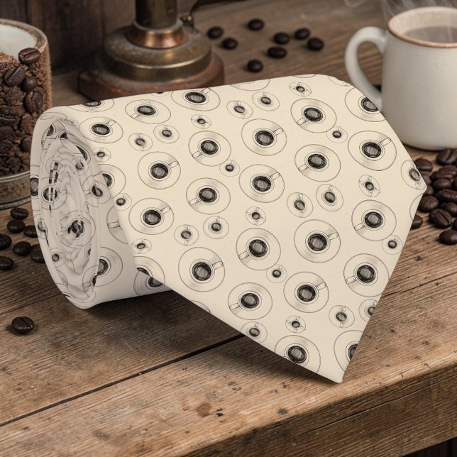 Coffee Latte Lovers Custom Necktie Krawatte (Von Creator hochgeladen)
