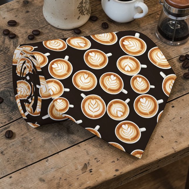 Coffee Latte Lovers Custom Necktie Krawatte (Von Creator hochgeladen)