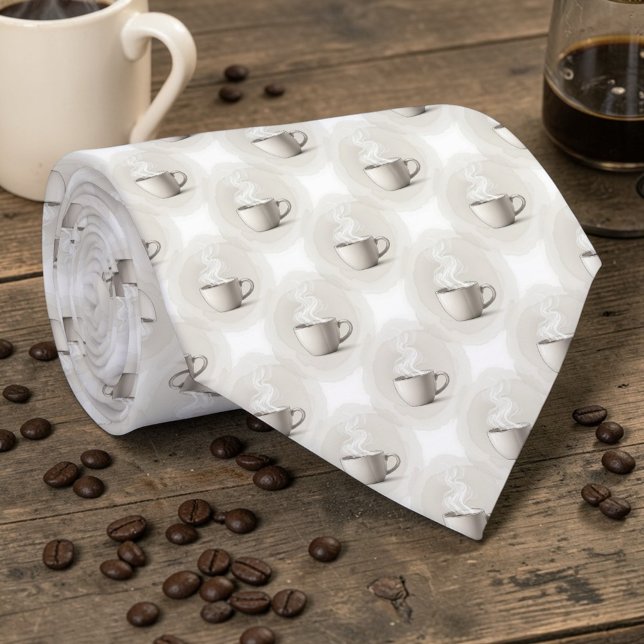 Coffee Latte Lovers Custom Necktie Krawatte (Von Creator hochgeladen)