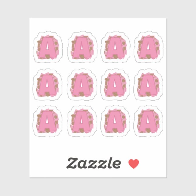 Coffee Letter A: Monogram Initial Sheet Aufkleber (Blatt)