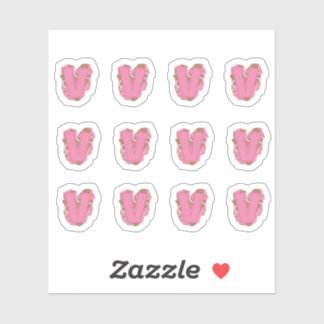 Coffee Letter V: Monogram Initial Sheet Aufkleber