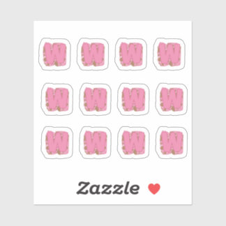 Coffee Letter W: Monogram Initial Sheet Aufkleber