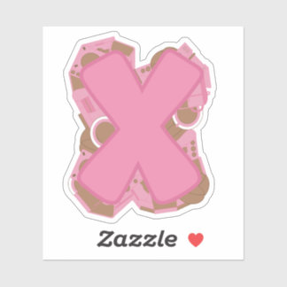 Coffee Letter X: Monogram Initial  Aufkleber