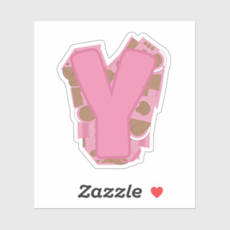 Coffee Letter Y: Monogram Initial  Aufkleber