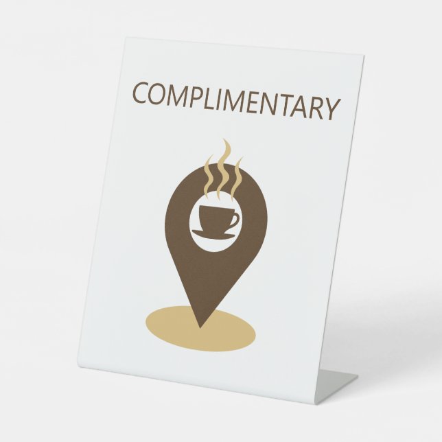 Coffee Location Icon - Begrüßungszeichen Sockelschild (Vorderseite)