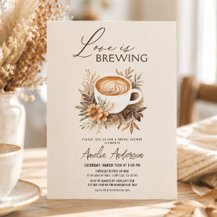 Coffee Love is Brewing Boho Chic Junggesellinnenab Einladung