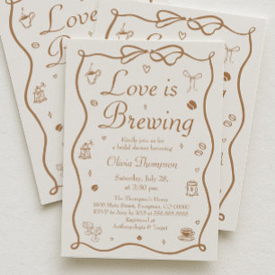Coffee Love is Brewing Junggesellinnen-Abschied Einladung