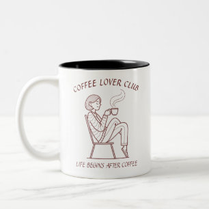 Coffee Lover Club: Das Leben beginnt nach dem Kaff Zweifarbige Tasse