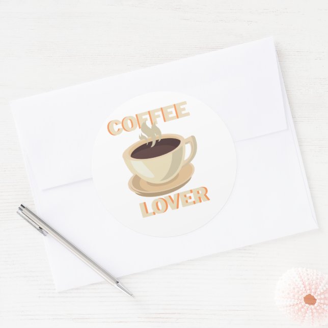 Coffee Lover – Cute & Cozy for Caffeine Fans Runder Aufkleber (Umschlag)